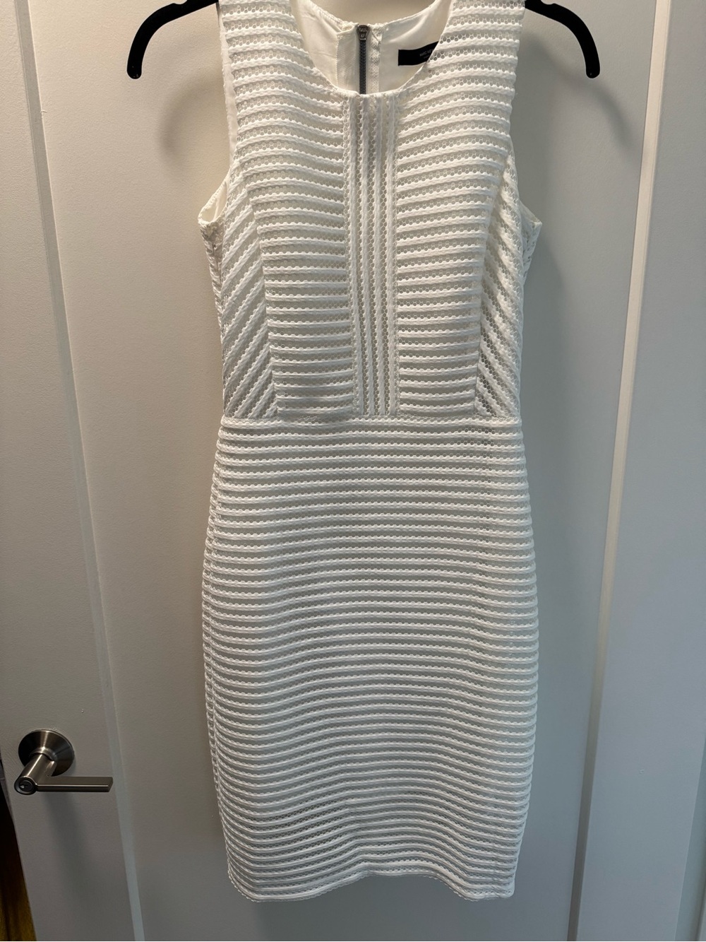Marc New York White Sleeveless Textured Sheath Dress